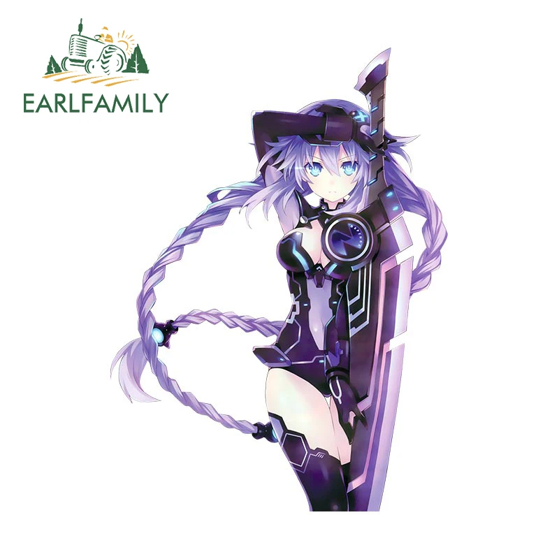 EARLFAMILY 13cm x 11.6cm for Hyperdimension Neptunia mk2 P Car Stickers Personality Simple Decals Waterproof Car Door Protector