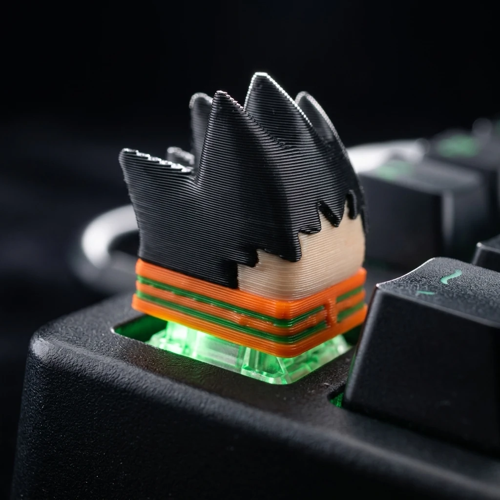 Anime characters with black hair Custom Keycaps Cross Axis PC Gaming Keyboard Peripherals Collection Gift