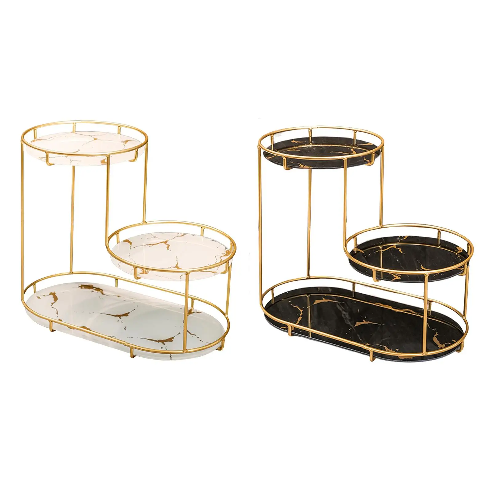 Cosmetic Decorative Tray Three Tier Cosmetic Storage Counter Storage Rack for Home Standing Rack Countertop Decor