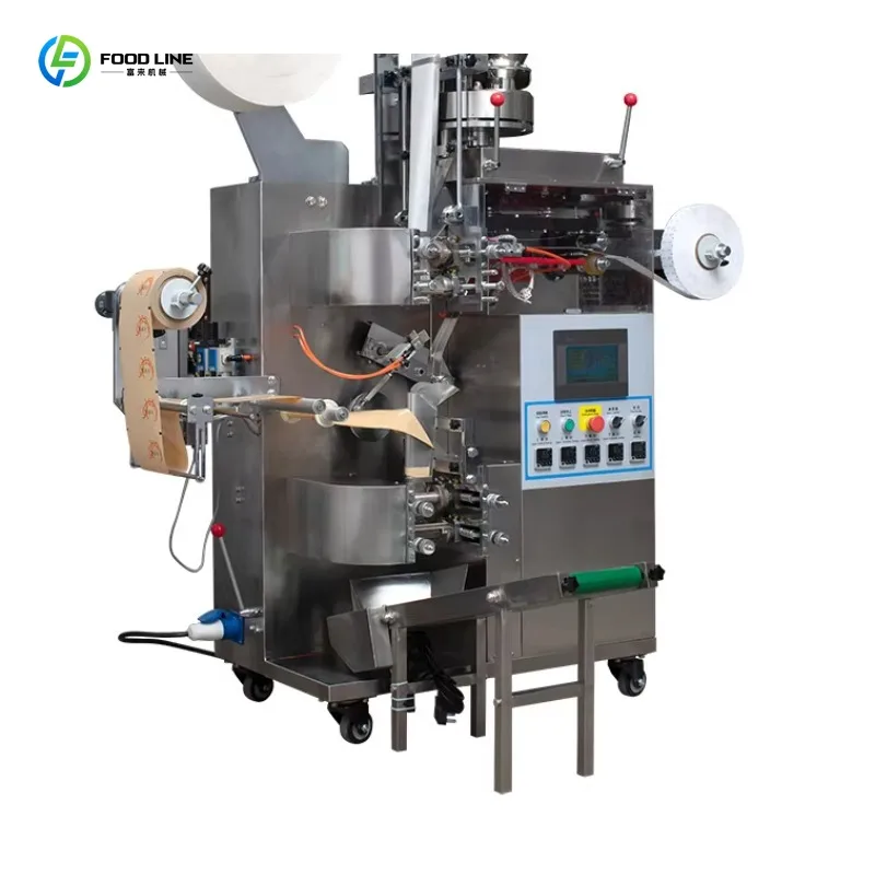 Customized Full Automatic Dual Layer Tea Bag Sealing Packaging Machine With Thread String And Labeling System