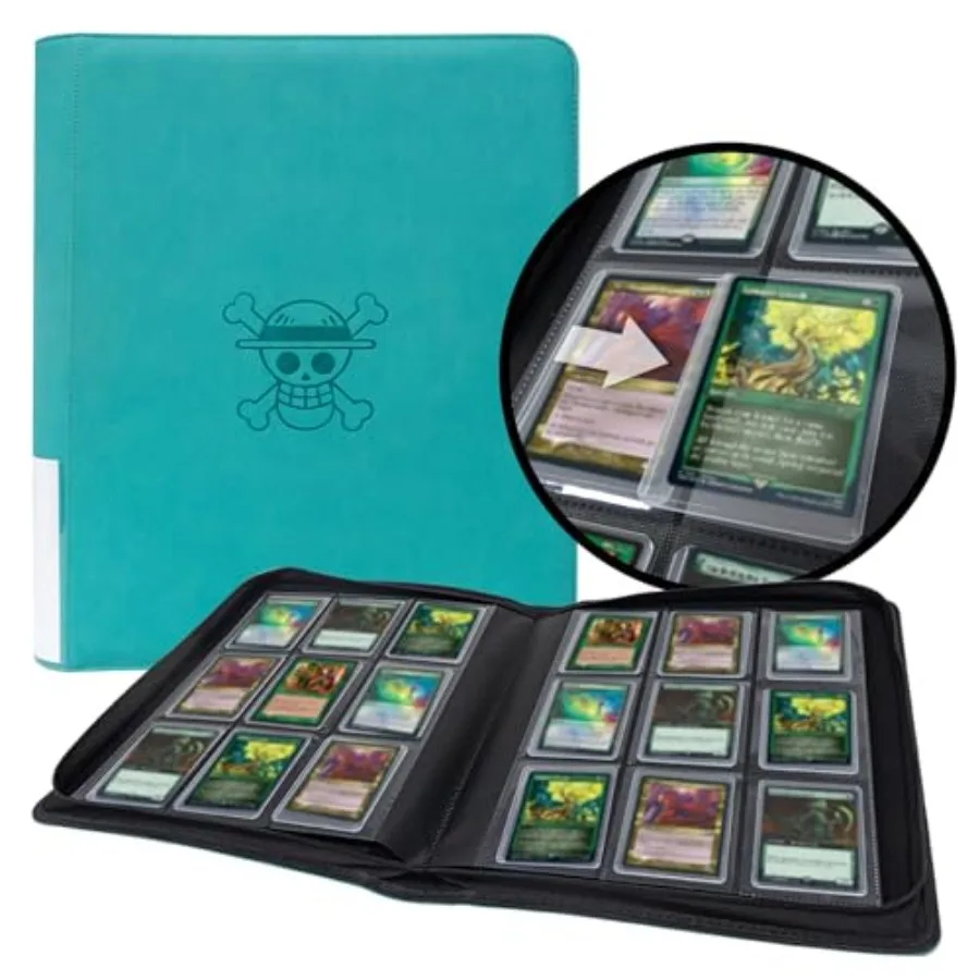 

Holds 288 s, 9-Pocket Ringless Double-Sided Pockets, Waterproof Top Loader Card Storage