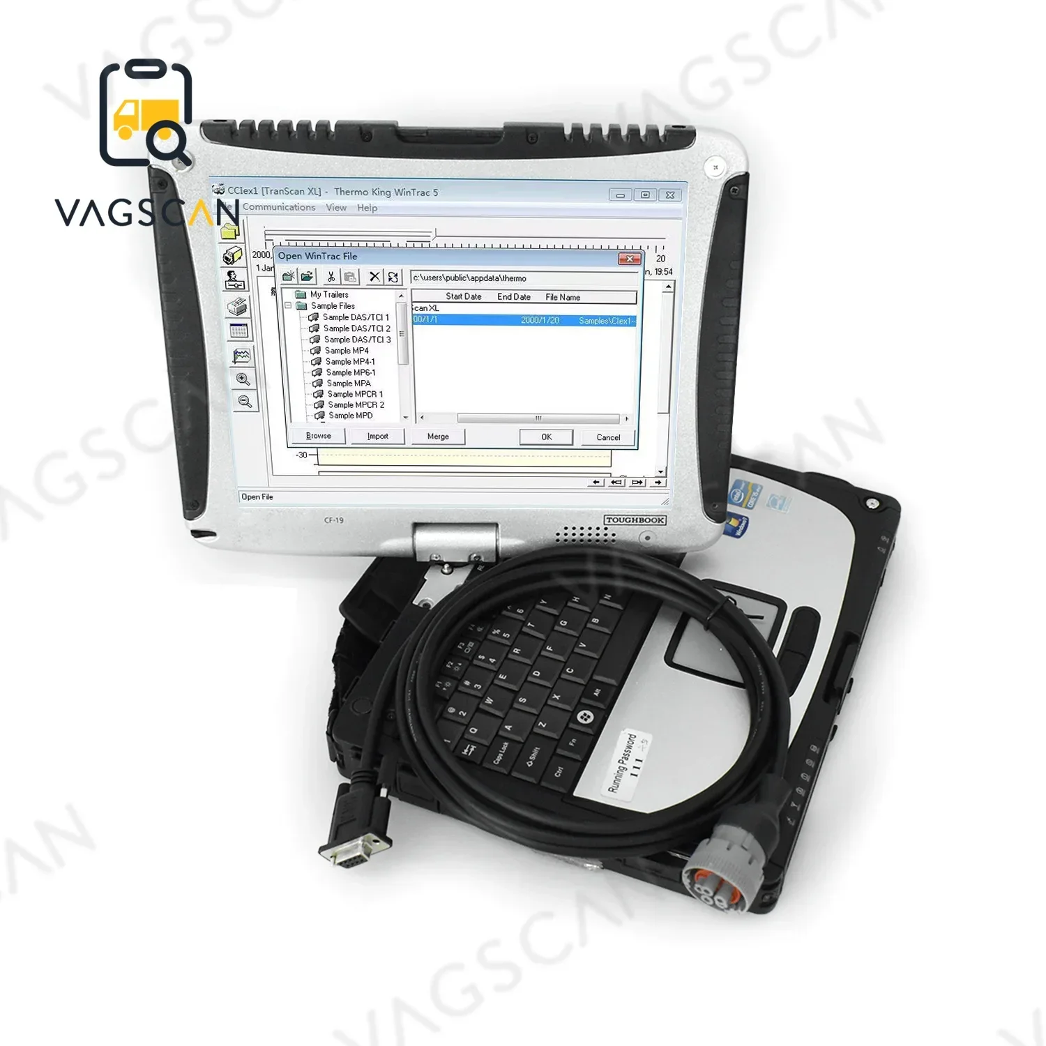 For Wintrac Thermo-King Thermo King diagnostic tool with USB cable  Diag Software Thermo King diagnostic tool CF19 /CFC2 Laptop