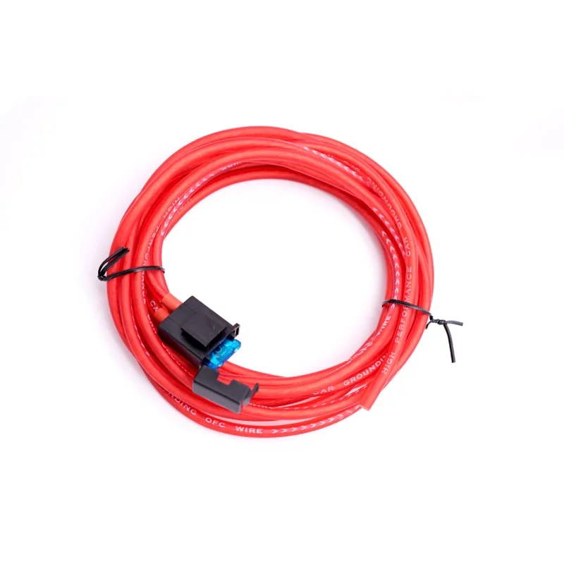 Car Audio Wiring Kit 60W 4m - Copper Power/Ground/ACC Cables for Amplifier Subwoofer Speaker Multi-Color
