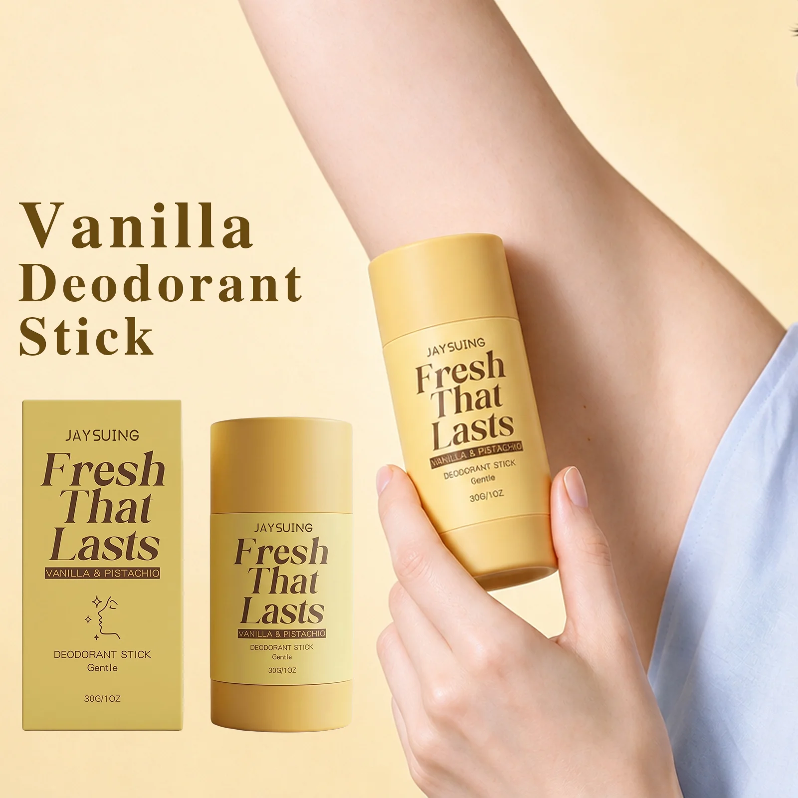 Vanilla Deodorant Stick Anti Sweating Non-Sticky Body Odor Removal Refreshing Lasting Fragrance Deodorant Antiperspirant Stick