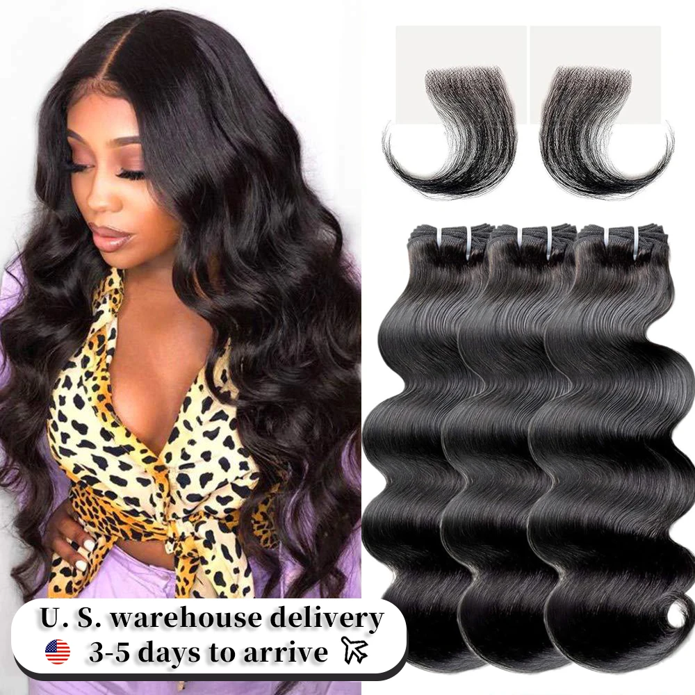 Body Wave Bundles Human Hair 4 Bundles 100% Unprocessed Brazilian 20 22 24 26 Inch Human Hair Braiding Bundles for Black Women