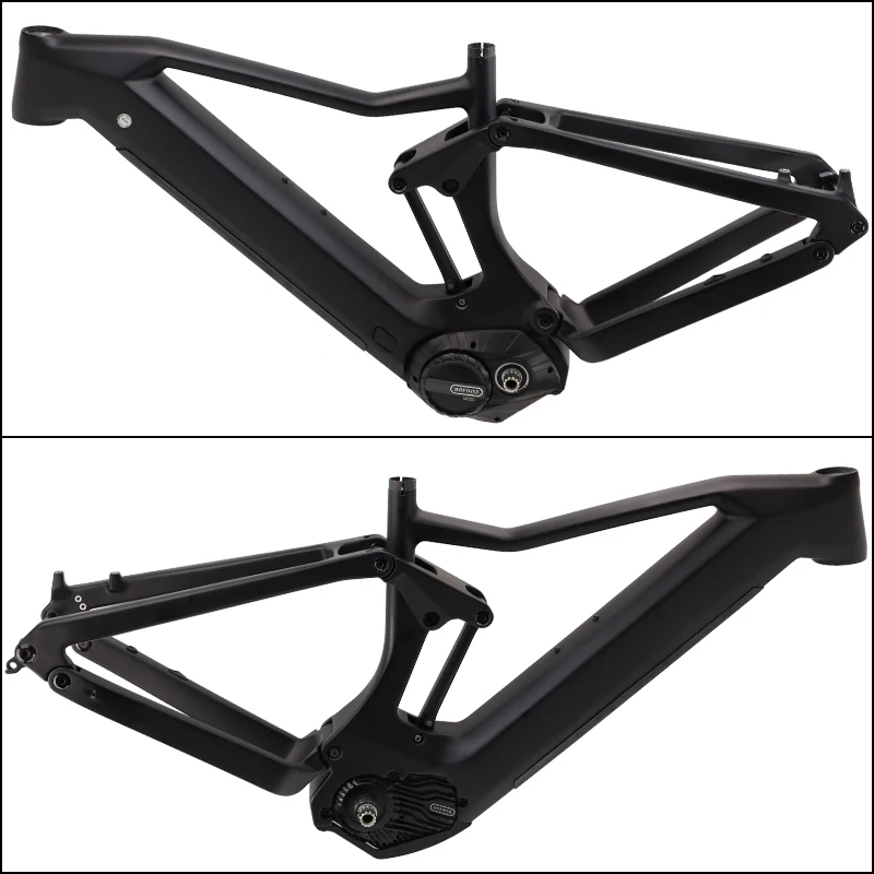 Carbon Electric Bike Frame Matte Black E-bike Frame 15/17/19 Inch 27.5/29ER Bike Frame 250W 500W Bafang M500/510/600 Mid Motor