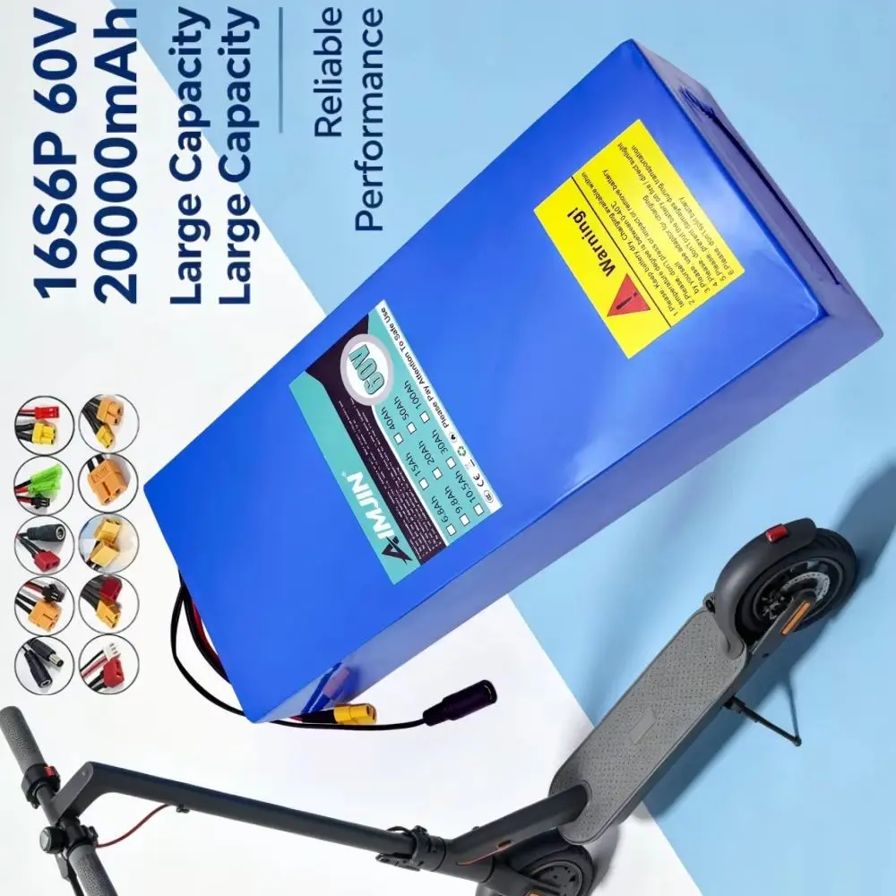 60V 20Ah 16S6P Lithium Battery Pack for Scooter Motorcycle High-Power 0-2000W Built-In BMS Charging Pack 18650