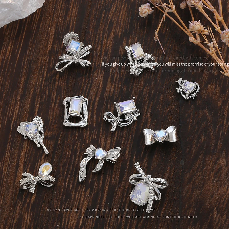 3 pezzi fai da te decorazione nail art fiocco-nodo nail art fascino strass trapano per unghie per parti di design manicure che indossano accessori per armature
