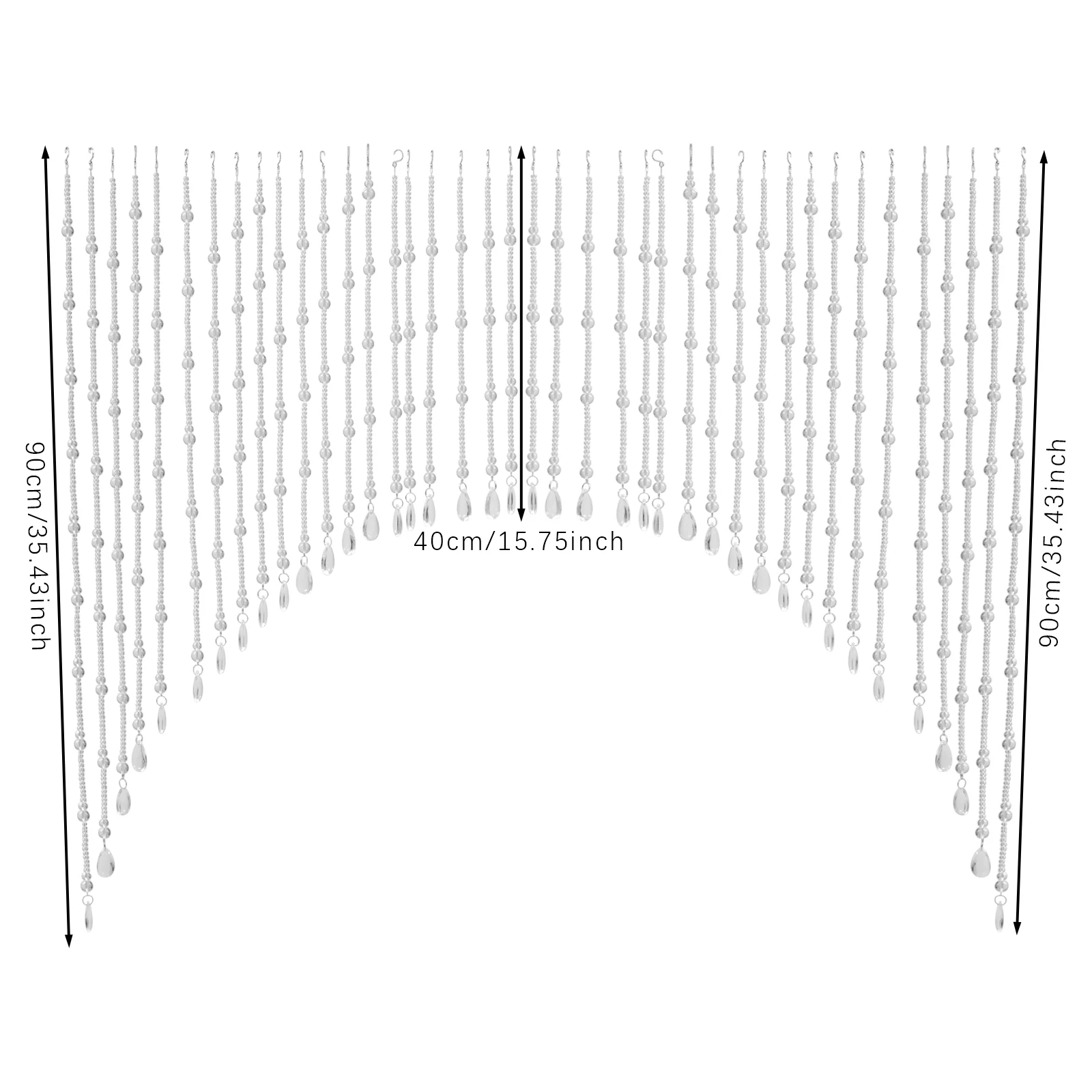 40 سلاسل ستارة مطرزة مقوسة ستارة كريستال معلقة ستائر خرز الباب للمدخل والمداخل والحمام #4