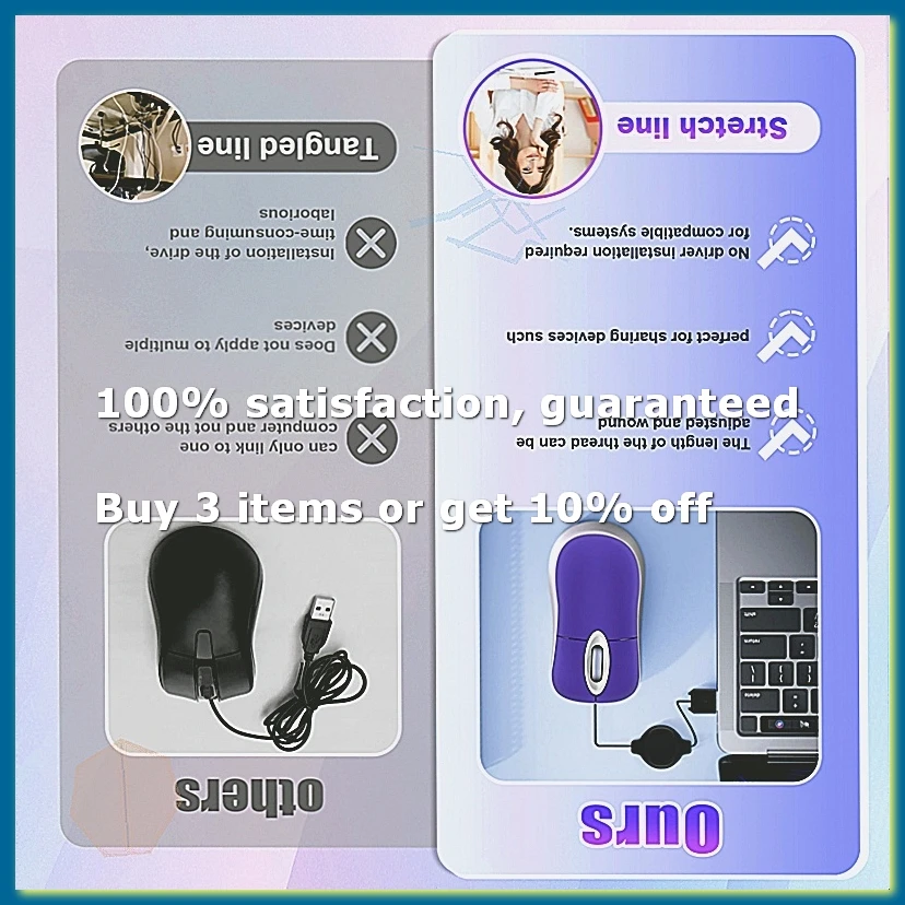 Mini USB Wired Mouse Retractable Tiny Small Mouse 1600 DPI Optical Compact Travel Mice for 98 2000 XP Vista Version-AD33