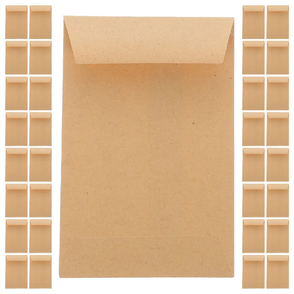 

50Pcs Seed Envelopes Brown Kraft Paper Small Self Adhesive Sealing Envelopes for Storage Jewelry Coins Small Items Organizers