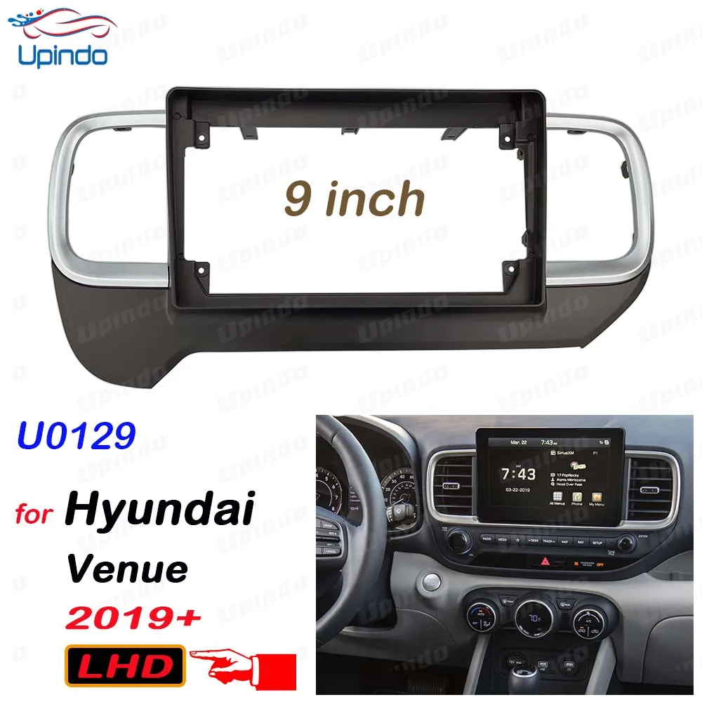 

2 Din 9 Inch Car Radio DVD GPS Mp5 Plastic Fascia Panel Frame for Hyundai Venue 2019+ LHD Dash Mount Kit