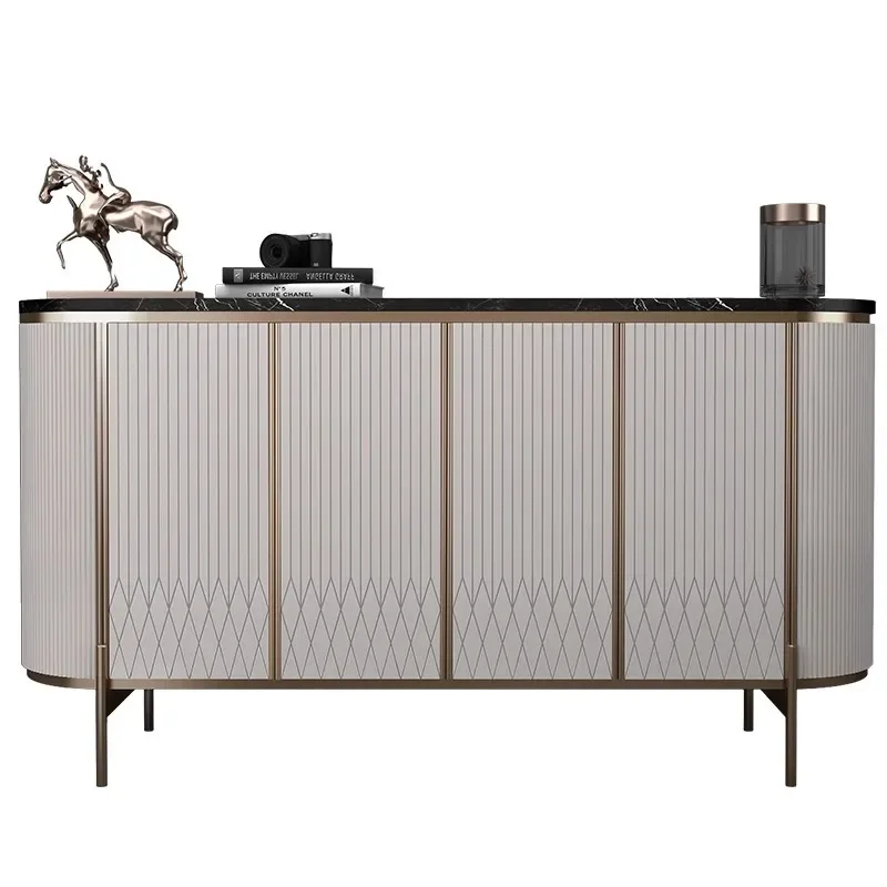 

American light luxury dining side cabinet, marble entrance cabinet, living room, modern simple dining room, wall storage cabinet