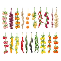 1Set Artificial Hanging String, Simulation Vegetable Fruit Vine for Home Kitchen Farm Party Wall Decor