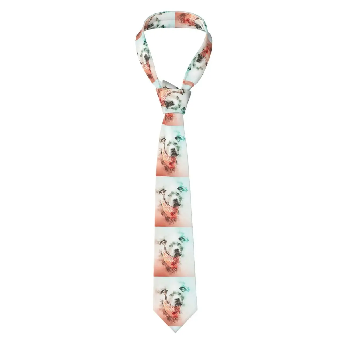 Gravata de pintura Pit Bull para homens, seda poliéster, 8 cm, gravatas, acessórios de festa, gravata clássica