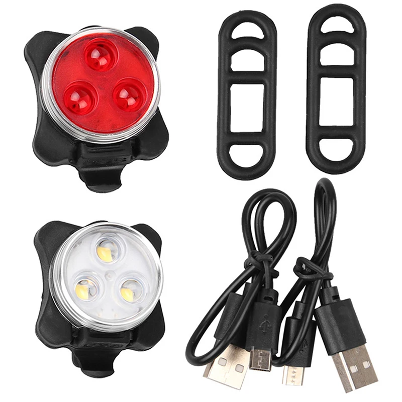 USB Rechargeable Bike Light Set,Super Bright Front Headlight and Rear LED Bicycle Light,650mah ,4 Light Mode Options