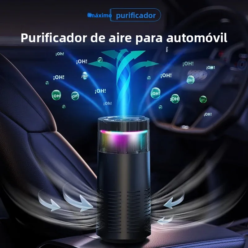 Mini purificador difusor de coche, fragancia esencial, Aroma, aire, aromaterapia, humidificador, ambientador, generador ionizador montado en aceite de Perfume