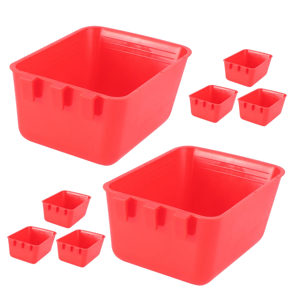 

8pcs Bird Feeder Chicken Feeding Bowl Reusable Lightweight Cage Attachable Durable Parrot Food Holder Safe Water Bowl For Birds