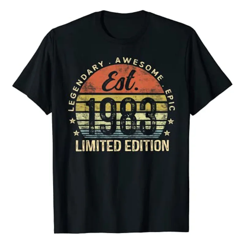 

Est 1983 Limited Edition 41th Birthday Vintage 41 Year Old T-Shirt Gifts Born In 1983 Clothes Short Sleeve Blouses Sayings Tees