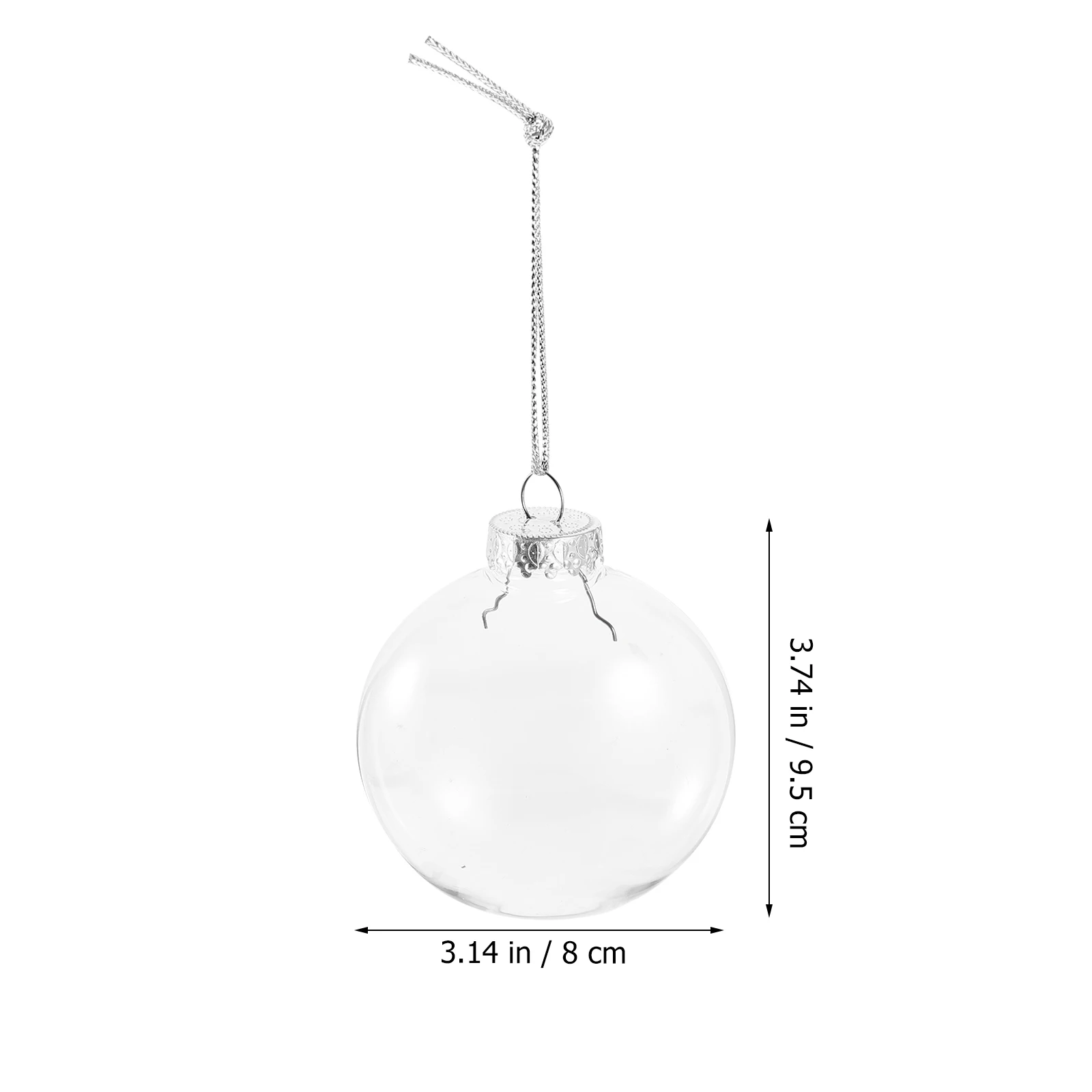 

12 Pcs Hollow Christmas Ball 8cm Flat Round Clear PET DIY Decorations Plastic Ornaments Tree Hanging Gadgets Wedding Party