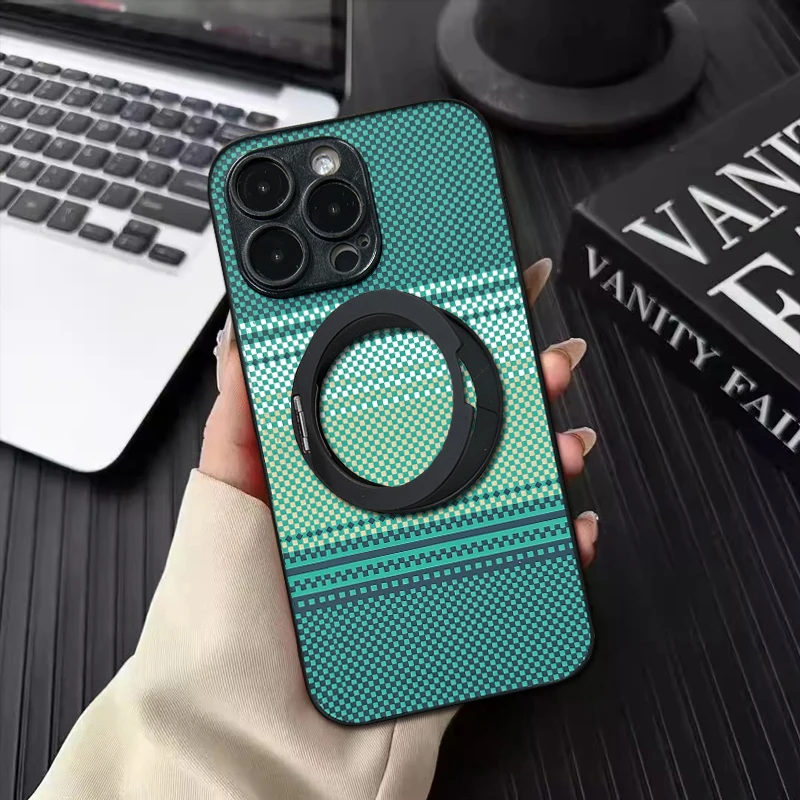 카본 파이버 360도 회전 마그네틱 브래킷 케이스 (비보 y78 y77 y76 y70 y36i y50 호환) 스트랩 스탠드 케블라 보호 커버