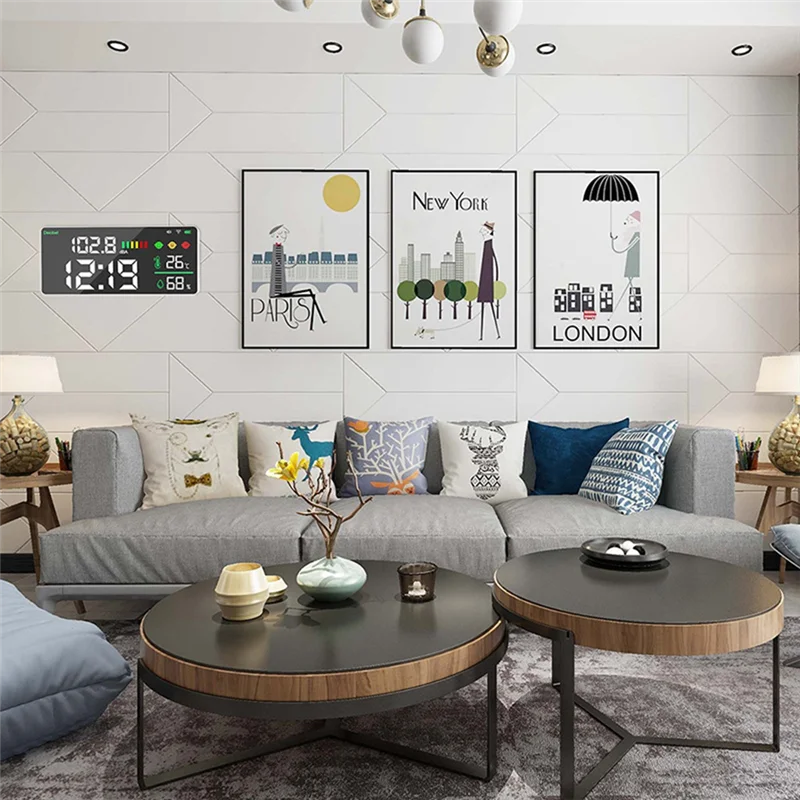 -AT52 TUYA Wifi Digital Decibel Sound Meter Temperature And Humidity Monitor LED Large Screen Decibel Meter