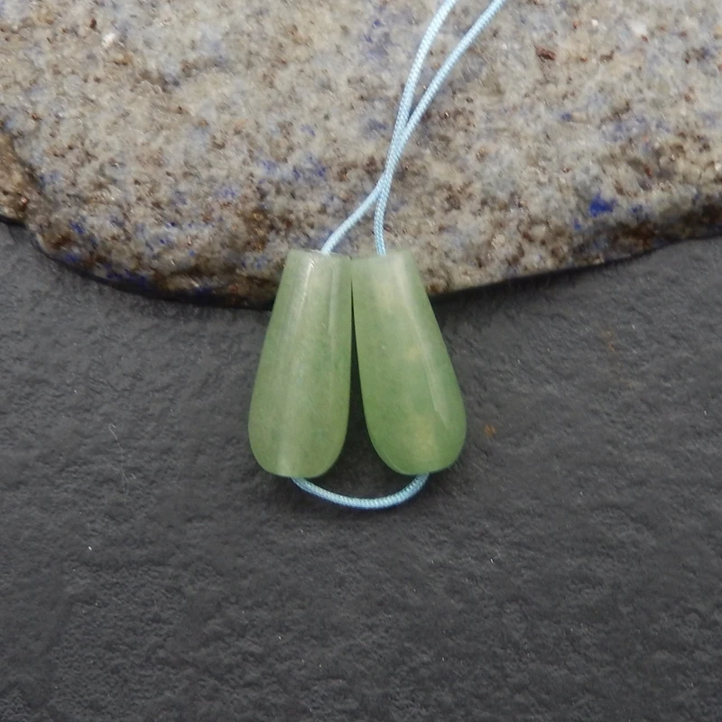 

Натуральные зеленые бусины из авантюрина (полудрагоценный камень) в форме капли с отверстием сверху для изготовления ювелирных изделий, 19x8 мм, 3,8 г