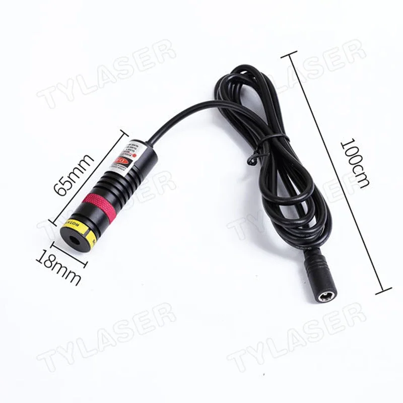 Garis merah D18x65mm 650nm Diode modul Laser adaptor EU untuk Penyelaras pemotongan tanda Laser