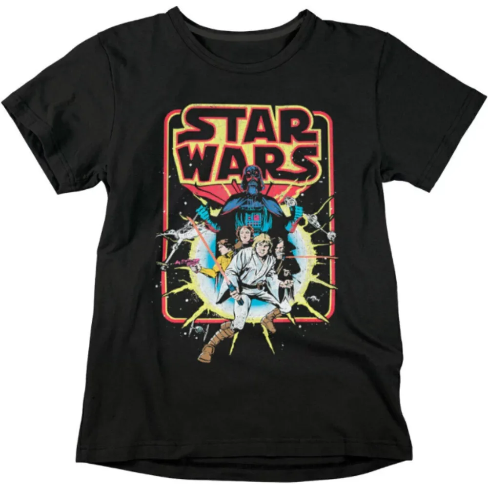 Star Wars Peripheral Print Men's and Women's T-shirts 2025 American Summer Sports Loose and Comfortable Round Neck Short Sleeves