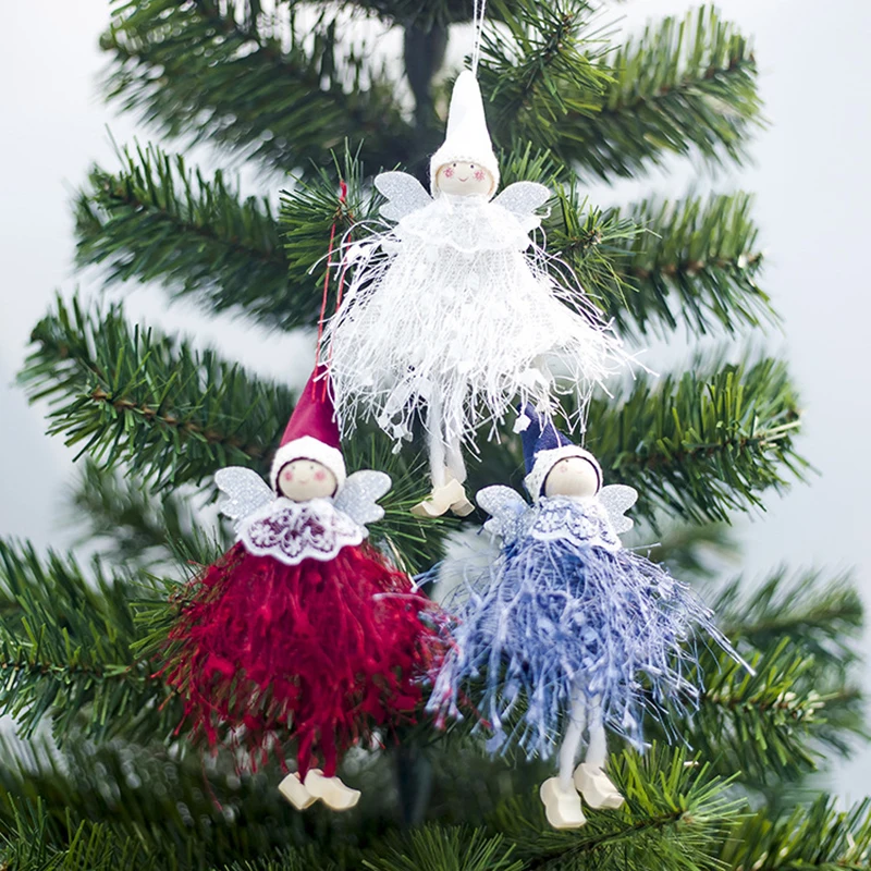 Christmas Decoration Pendant Festival Cute Angel Plush Doll House Ornaments Christmas Tree Creative Decorative Accessories