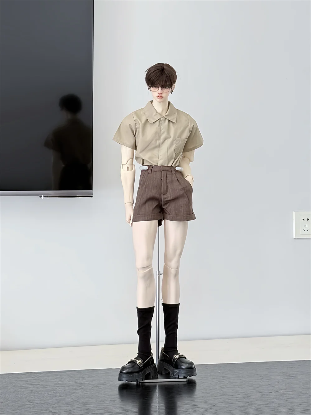 マルチカラーシャツ ID75 4点セット ベビーセット カラフルショーツ 多用途ベーシック スポット在庫 BJDドール Tシャツ おもちゃ ドールアクセサリー