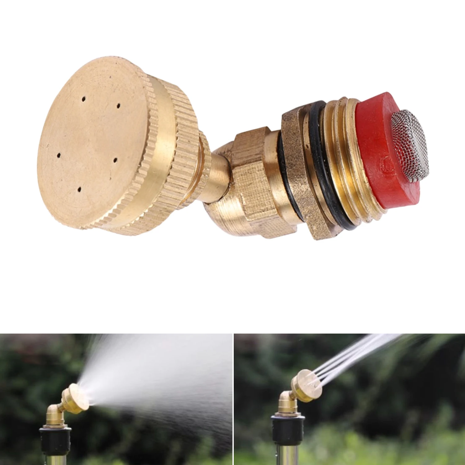 

5 Hole 1/2" Male Thread Brass Nozzle with Filter Shower Head Type Atomizing Nozzle Agriculture Pesticide Garden Irrigation Spray