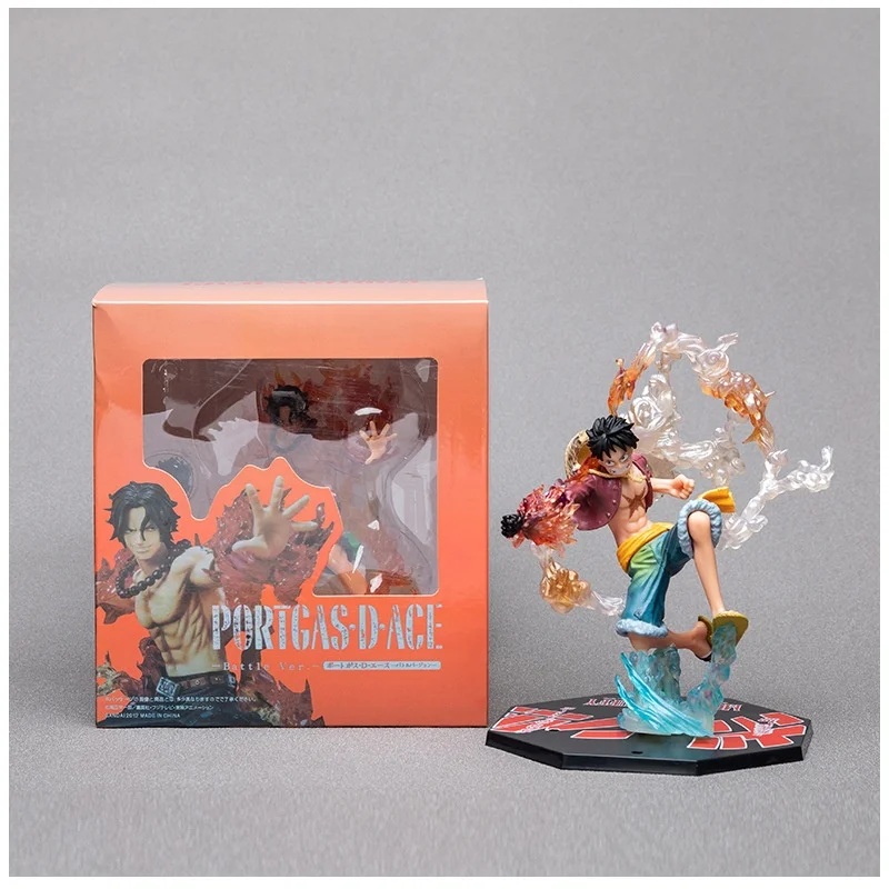 Toy Peripheral Japanese Anime Piece Figurine Combat Version Luffy Fire Fist Ace Doll Doll Car Cake Ornament Holiday Gifts