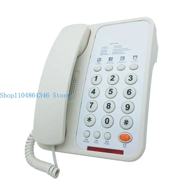 652F Landline Telephone Corded Desktop Large Button Phone for Seniors with Redial Corded Phone for Seniors Home Hotel