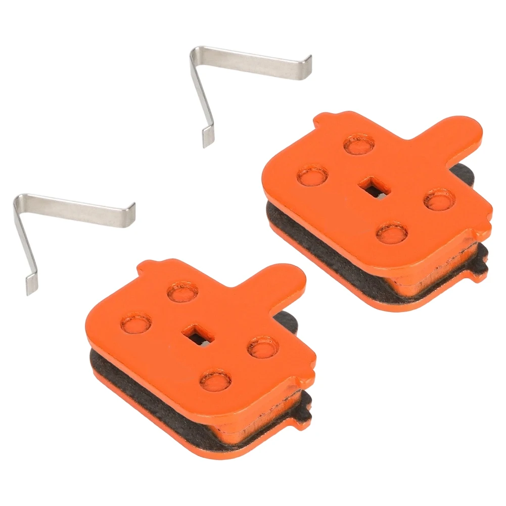 

For Mountain Bike Brake Pads Kit 2 Pairs Orange Multi Metal Brake Pads for Strong Braking Power and Reduced Disc Wear