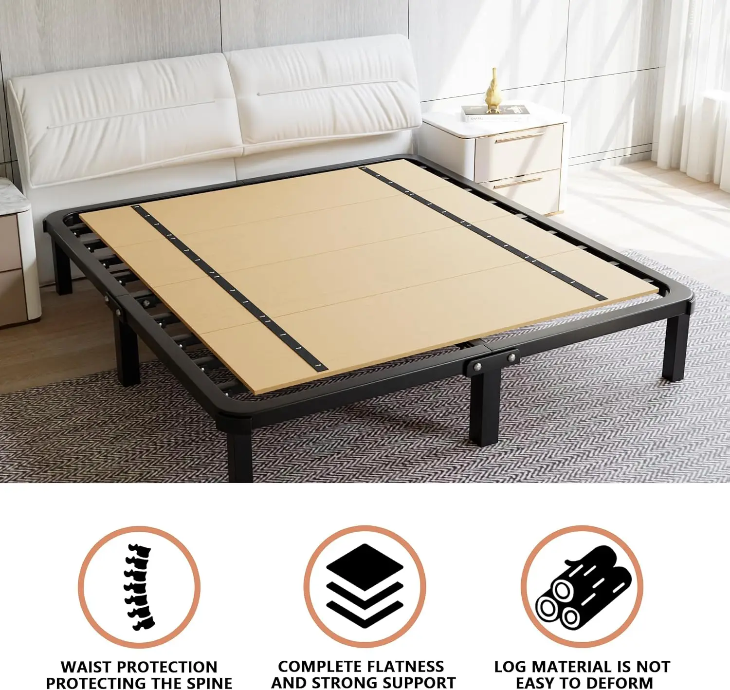 Foldable Box Spring, Bunkie Board, Bed Support Slats, Bed Boards for Under image 3