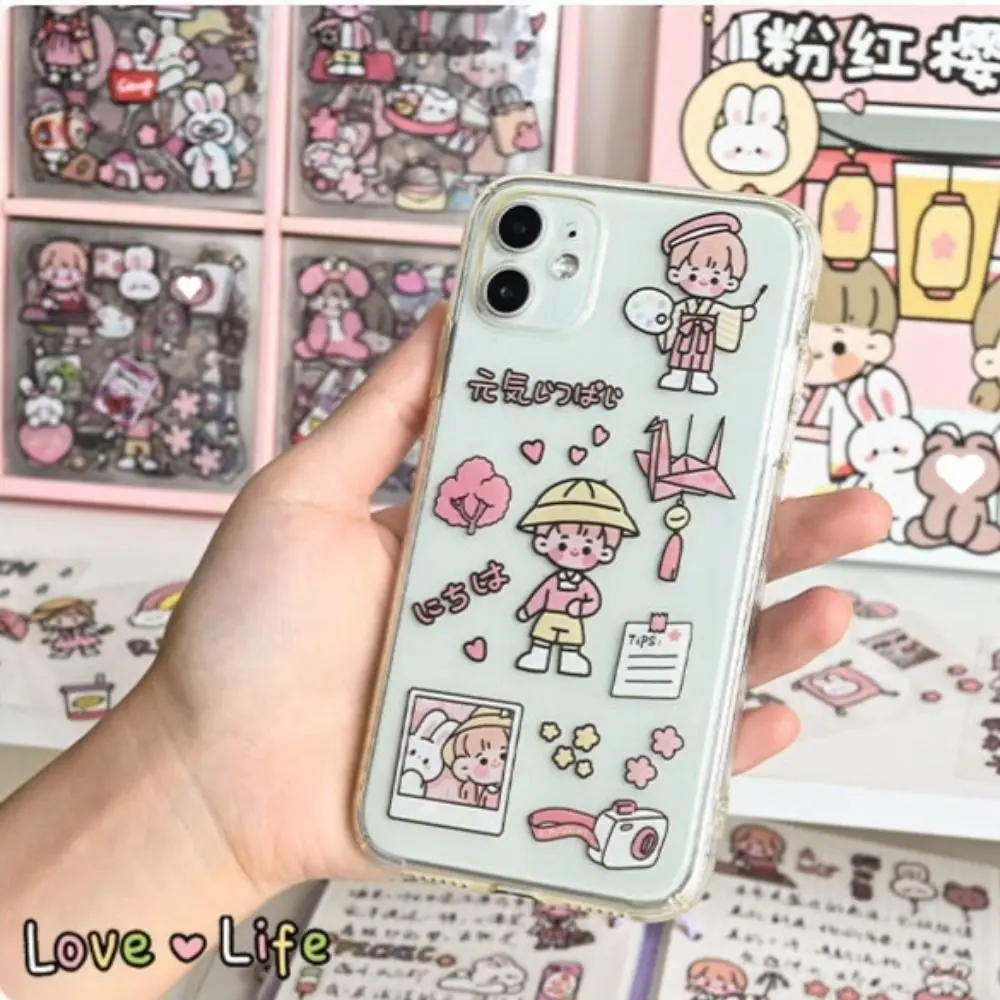 10/20/50Pcs Cute Cartoon Patterns PVC Stickers DIY Waterproof Notebook Decoration Scrapbook Decor Transparent