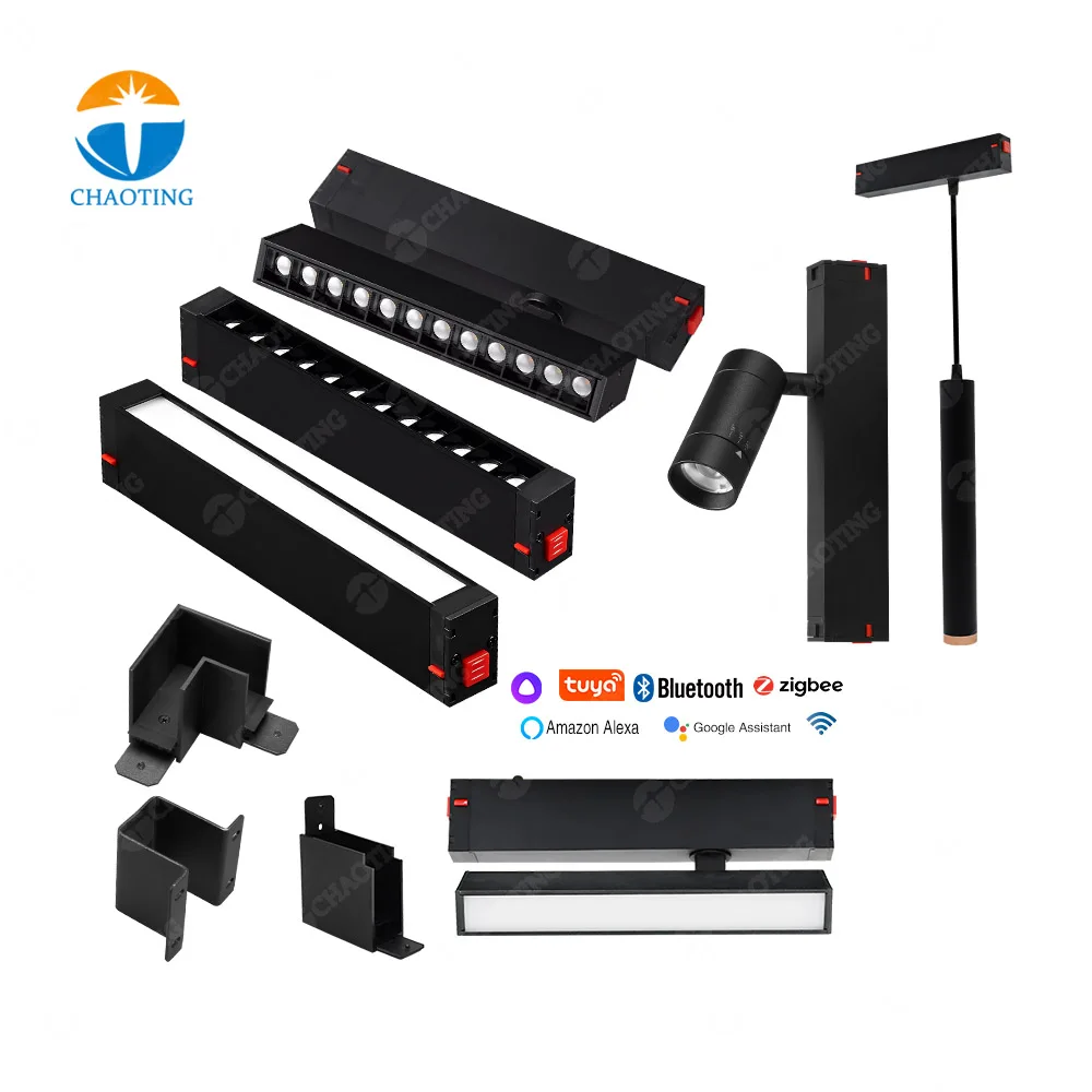 Competitive Price Surface Recessed Magnetic Track Light System Manufacturers Magnetic LED Ceiling Dimmable Linear Track Lights
