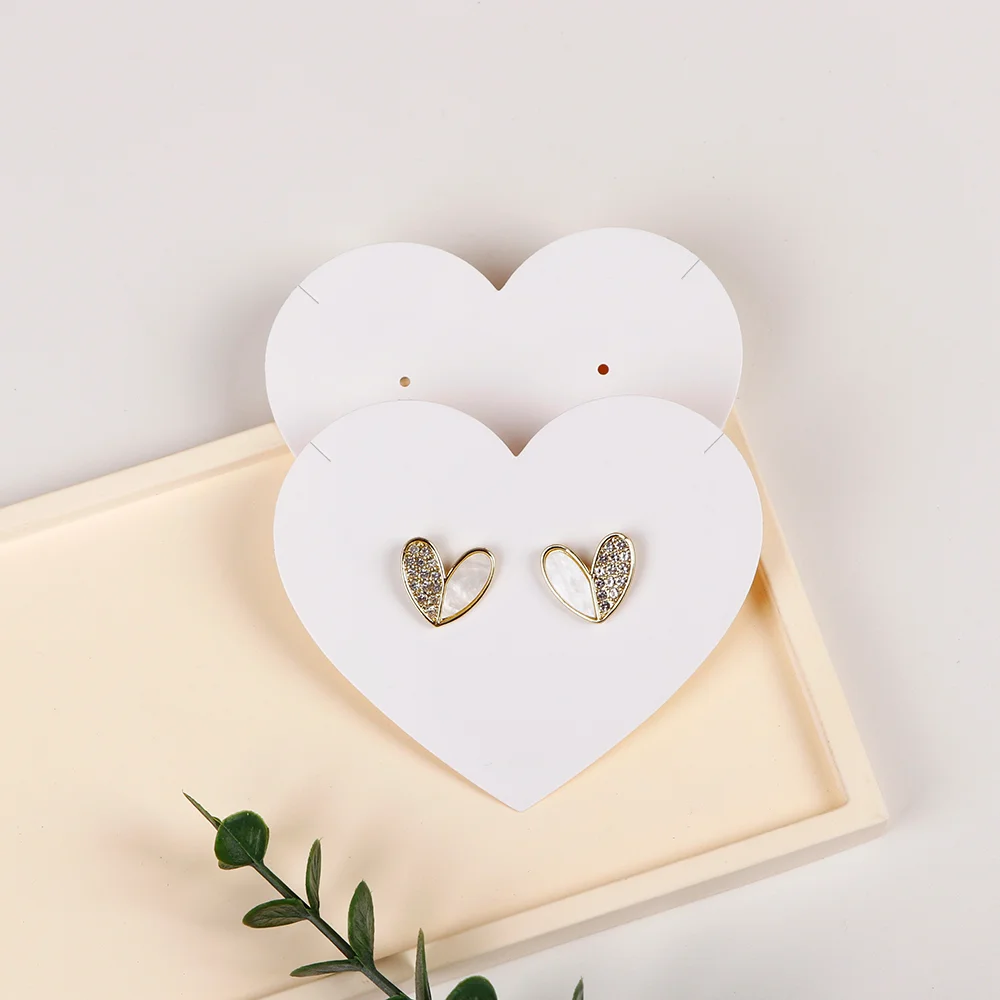 50pcs 8.5x7cm Love Hear 6x6cm circular Necklace Earring Jewelry Display Tags Packaging Kraft Paper Card Handmade DIY Accessories