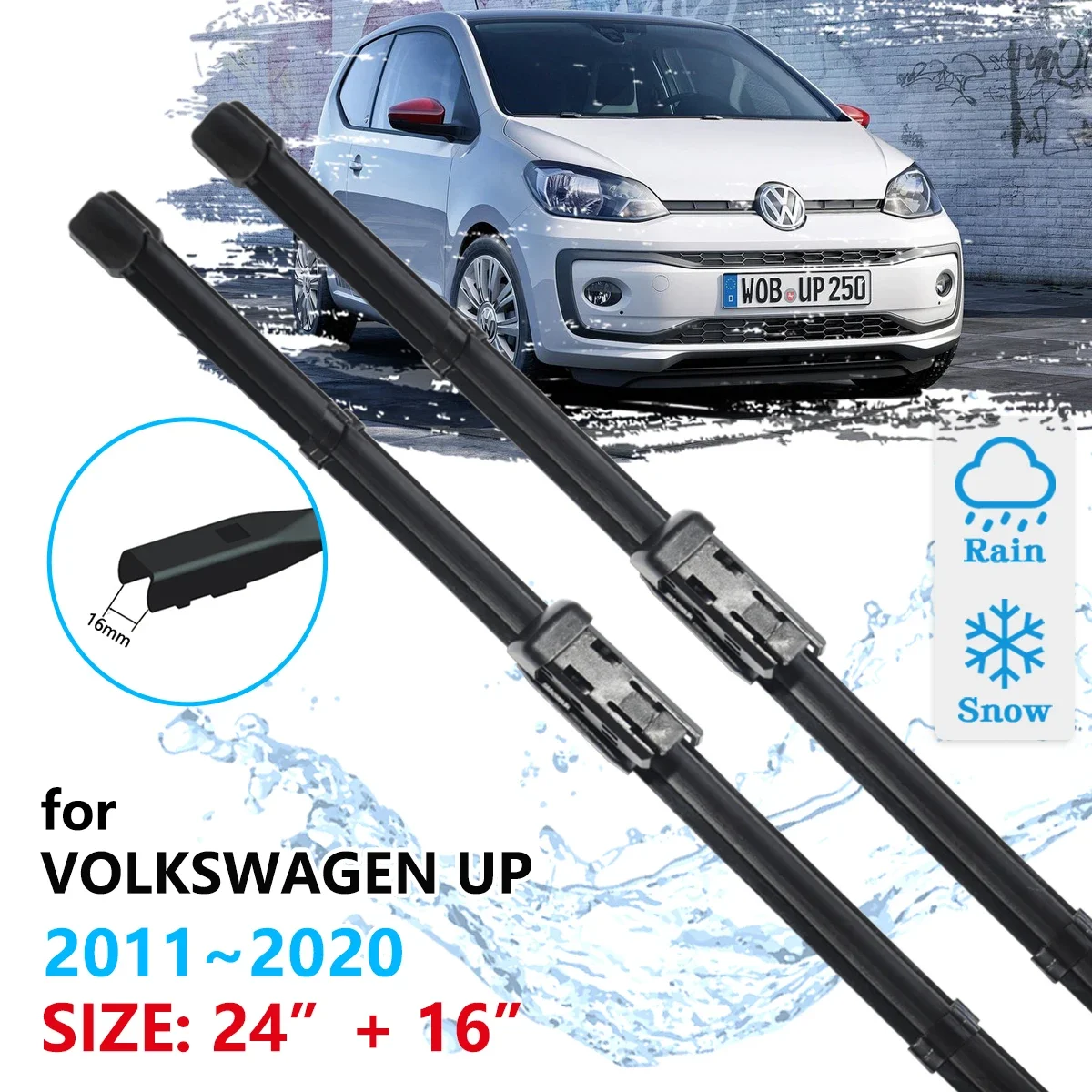 For Volkswagen UP 2011~2020 Windscreen Windshield Accessories Window 2011 2012 2013 2014 2015 2016 2017 Car Front Wiper Blades