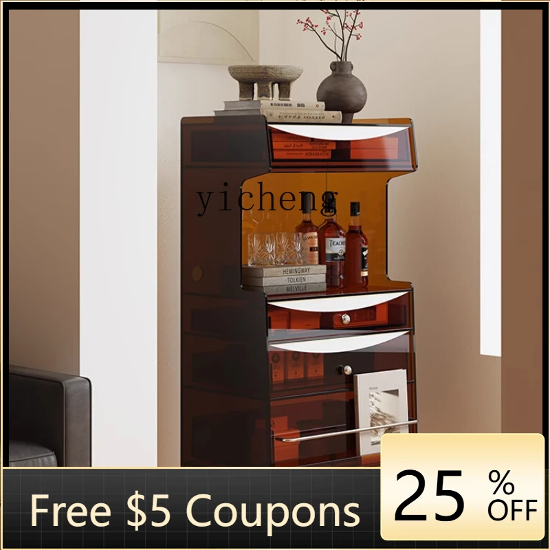 

H3-20 acrylic dining side cabinet integrated wall multi-functional light luxury living room side cabinet