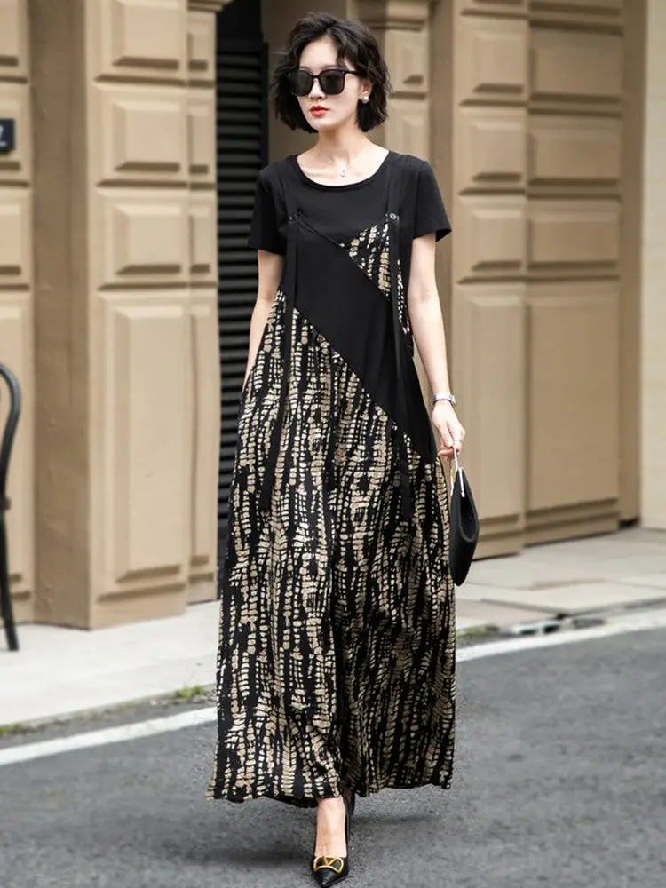 

Ретро-комбинезон в полоску свободного кроя с широкими штанинами и подплечниками, летняя новинка, комплект повседневной спортивной одежды больших размеров для женщин