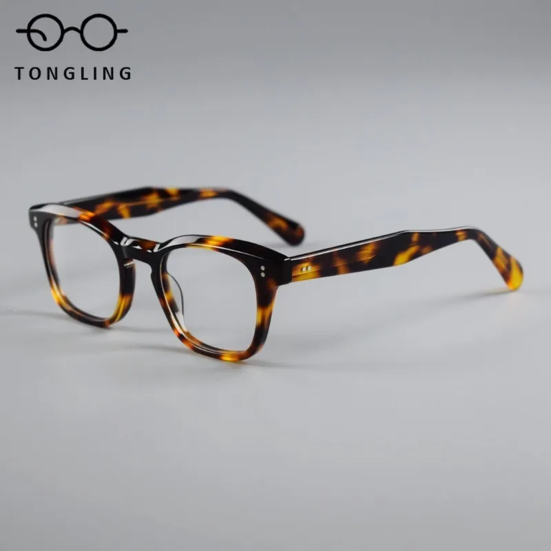 HighQuality Fashionable Men Thick-Framed Square Handcrafted With Premium Acetate Personalized Retro Women Simple Spectacle Frame