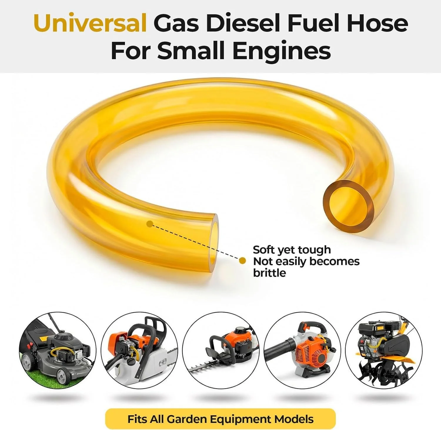 Professional Fuel Line Hose Oil-Resistant for Equipment 3x6mm 5x8mm 6x9mm Braided Tube Lawnmower