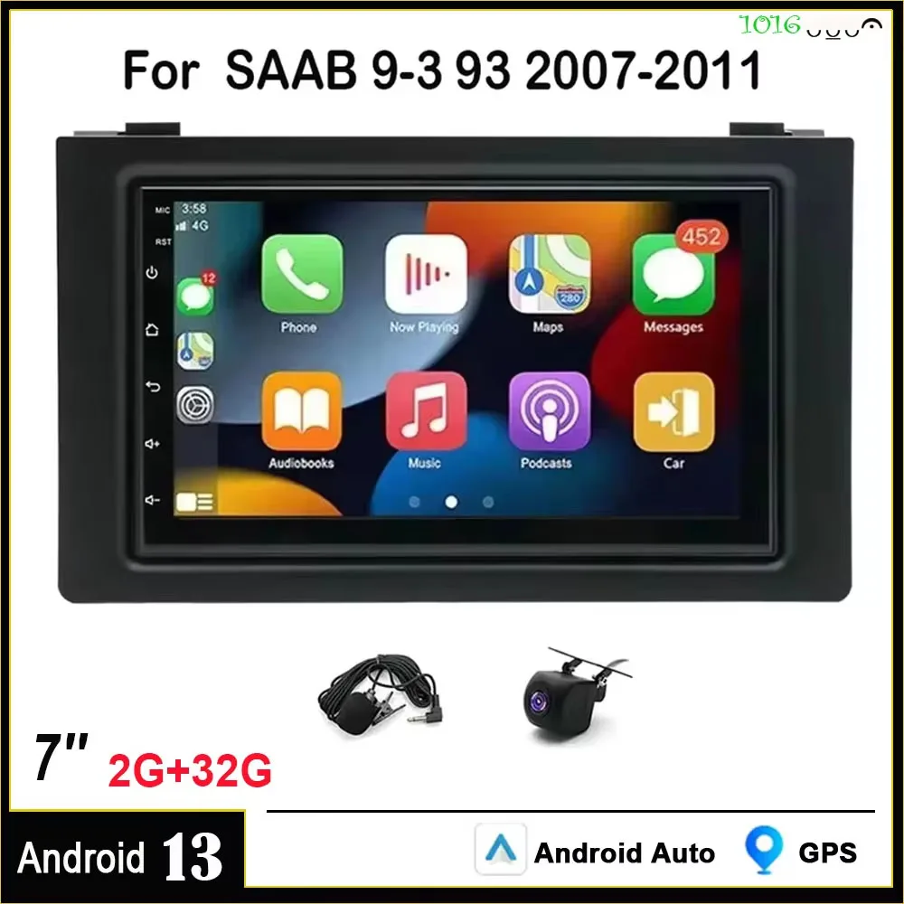 مشغل راديو للسيارة 7 بوصة نظام ملاحة GPS WiFi RDS متوافق مع SAAB 9-3 93 2007-2011 Android 12 #2