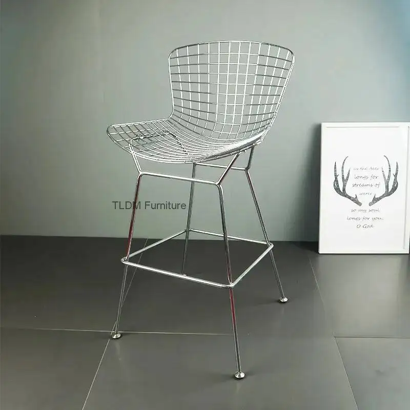 

Скандинавские современные роскошные обеденные стулья с кованой спинкой, барные стулья в античном минималистичном стиле, мебель для дома Cadeira