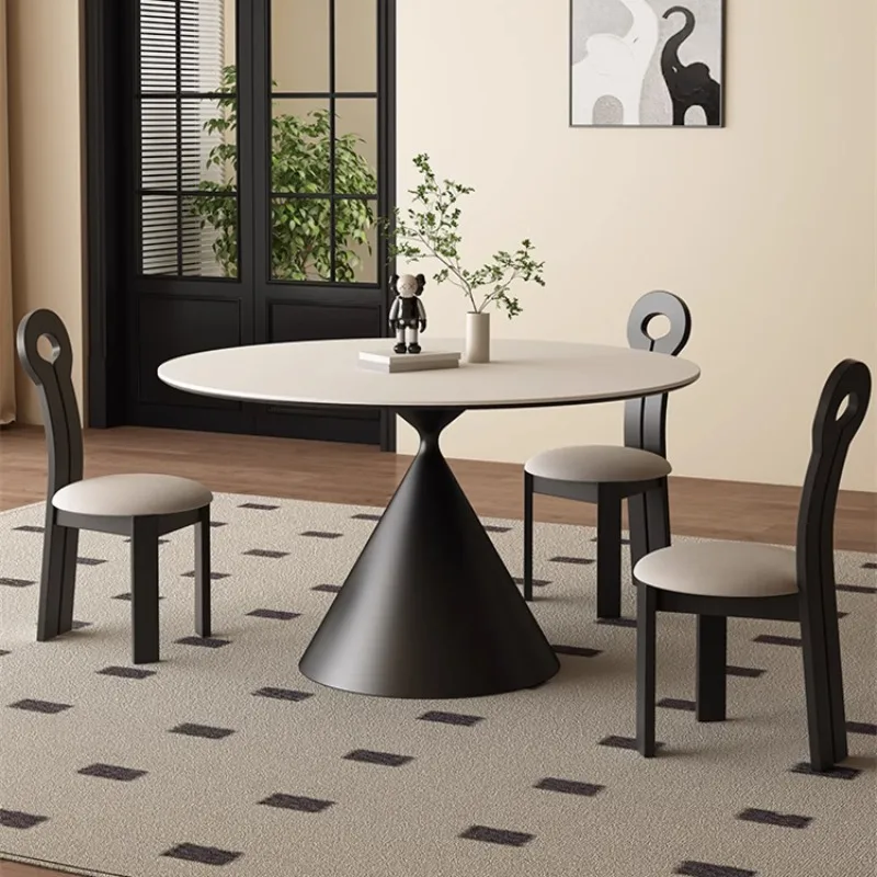 

Small Space China Dining Tables Round Decoration Black White Nordic Dining Tables Kitchen Salon Mesas De Jantar Home Furniture