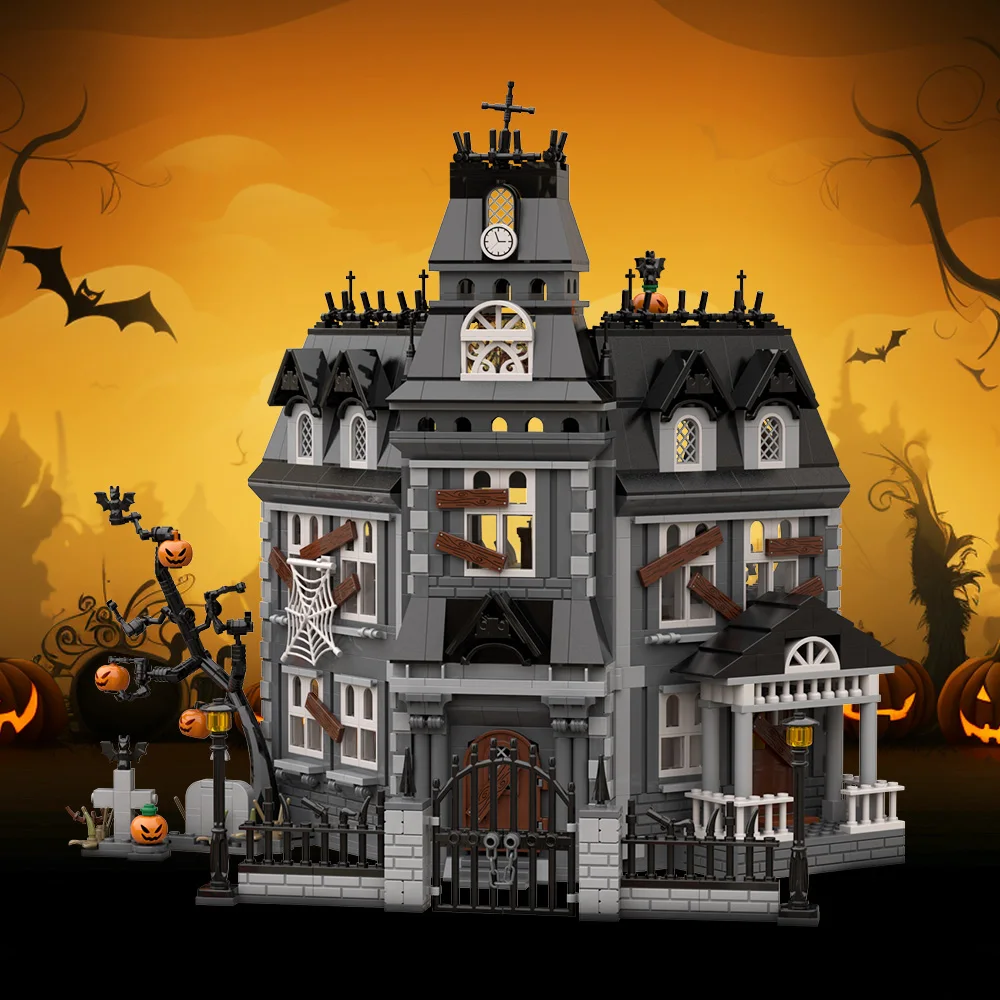 

Gobricks MOC Halloween Haunted House Bricks Model Horror Haunted Halloween Pumpkin Building Block Toys Gift ﻿