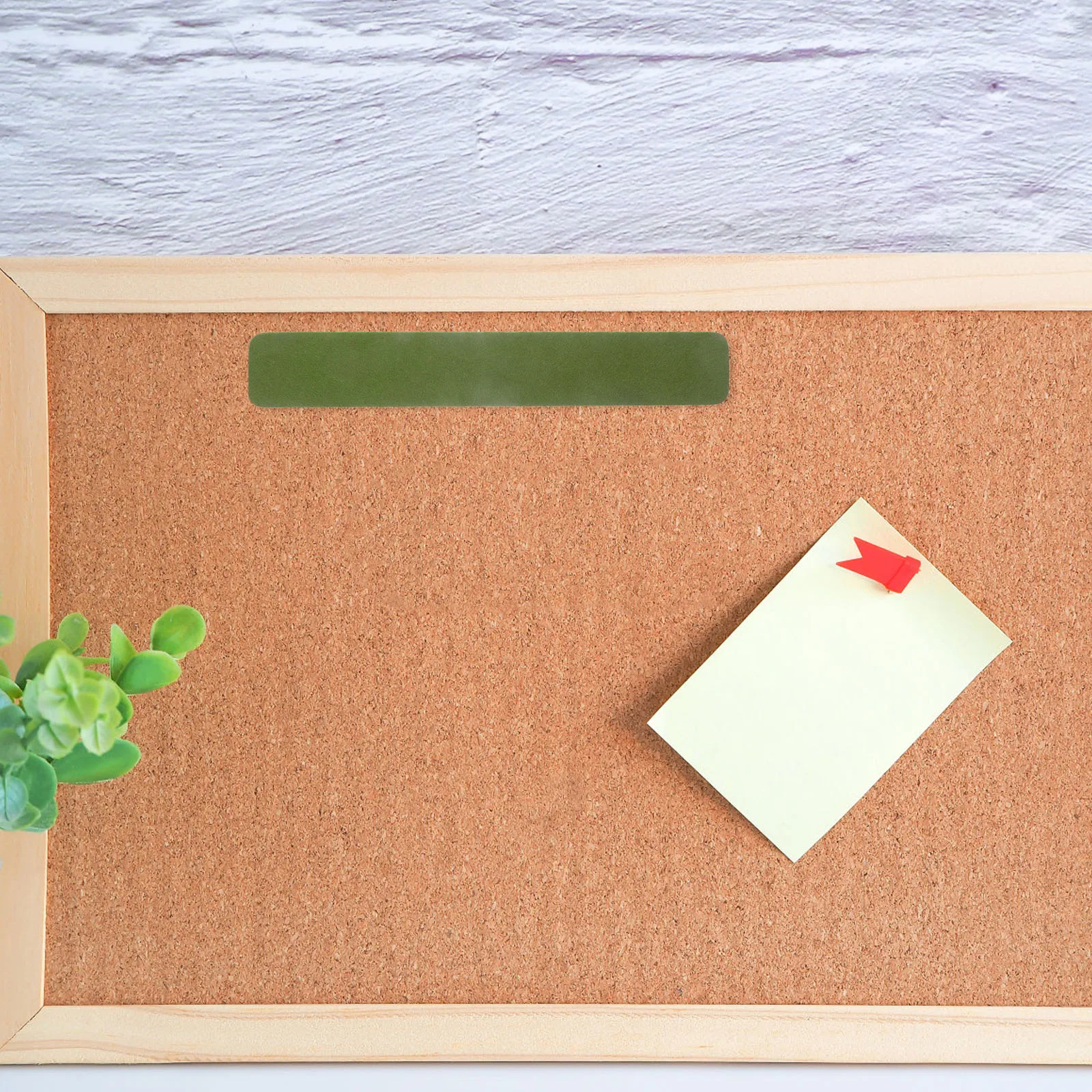 

5pcs Felt Board Bulletin Memo Strips Self Adhesive Wall Bar Note Boards for Desk Walls Cork Tile Green