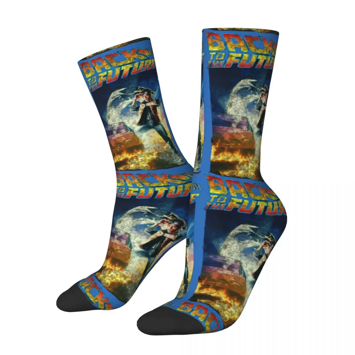 Hip Hop Vintage Back Crazy Men's Compression Socks Unisex Return to the Future Harajuku Pattern Printed Funny Novelty Crew Sock